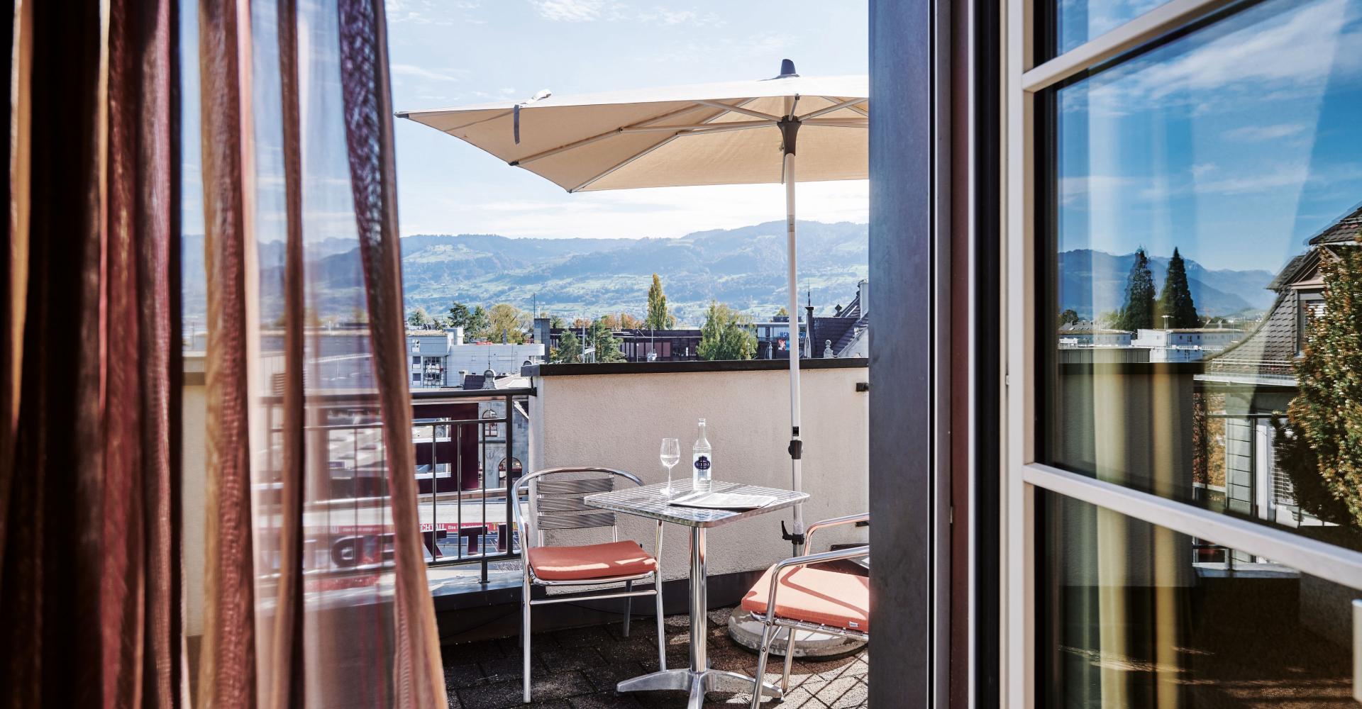 Terrasse der Suite mit Aussicht