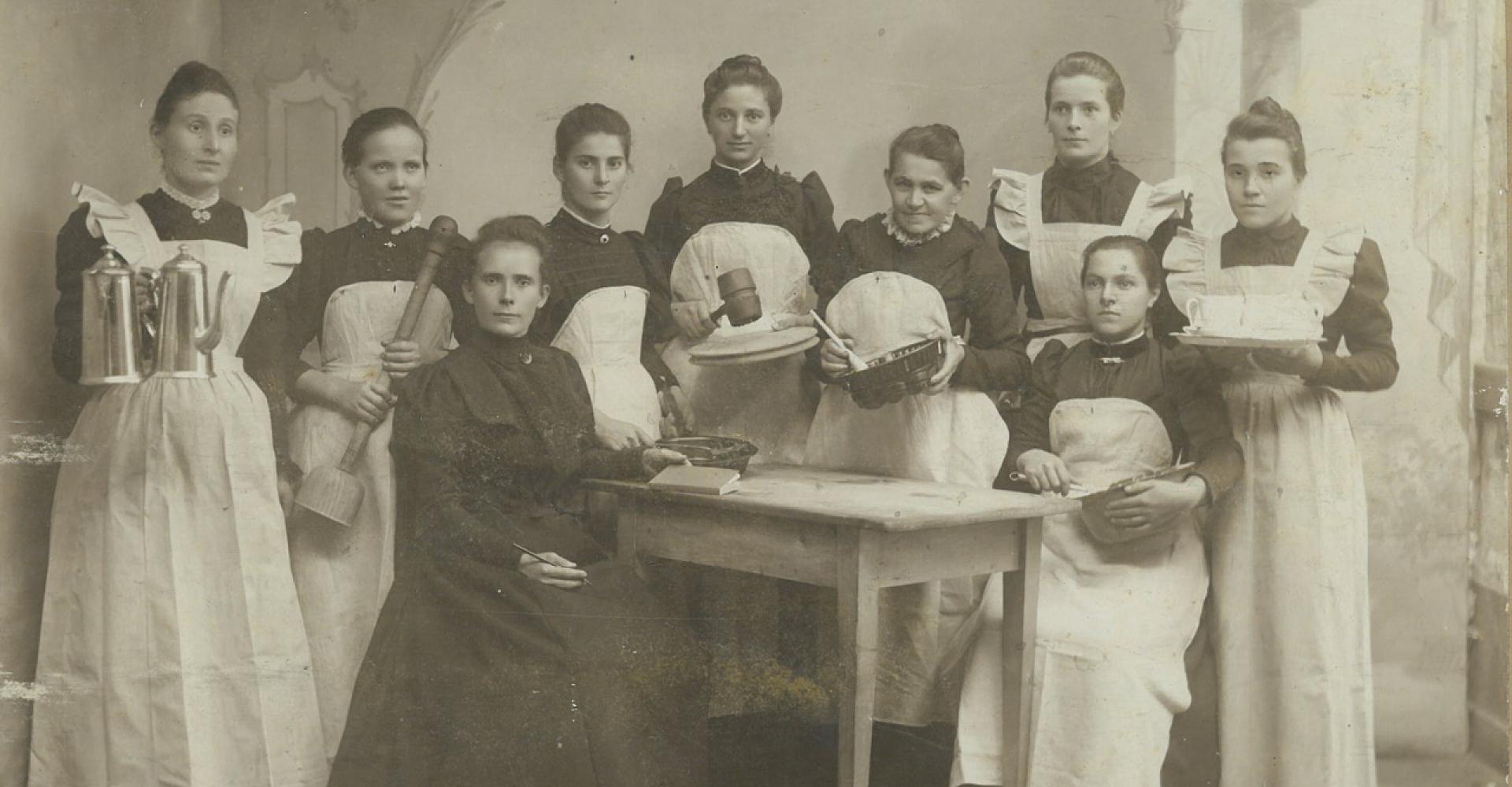 Historisches Bild eines Gastronomieteams 