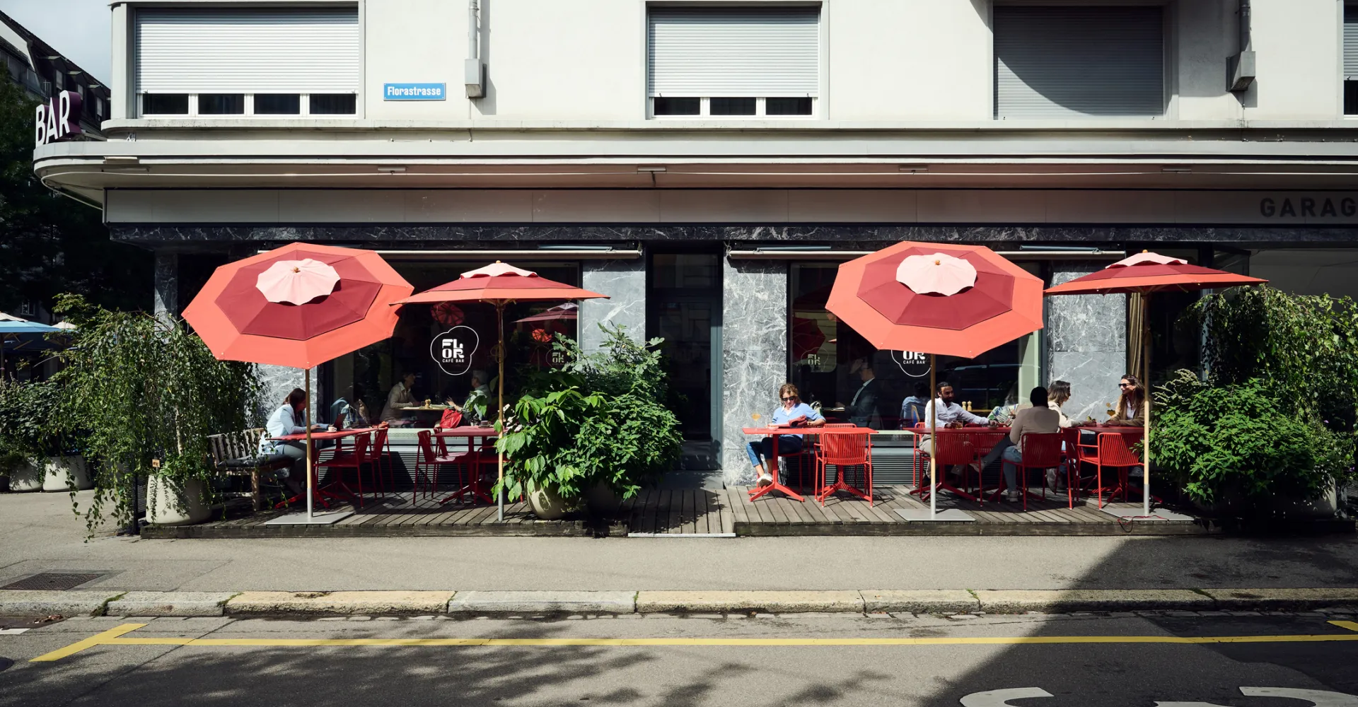 Outside view of the Hotel Seefeld, with a view on the terrace