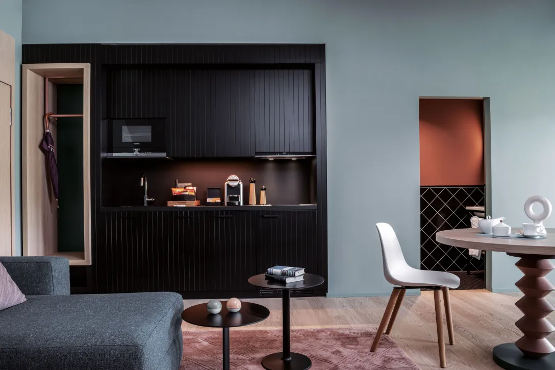 Sorell Hotel St. Peter 3-room apartment Kitchenette with seating area