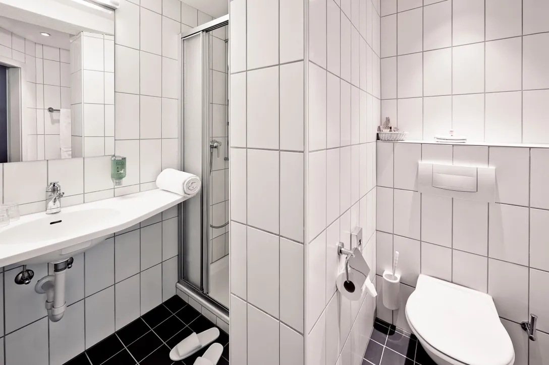 Sorell Hotel Arabelle bathroom with shower