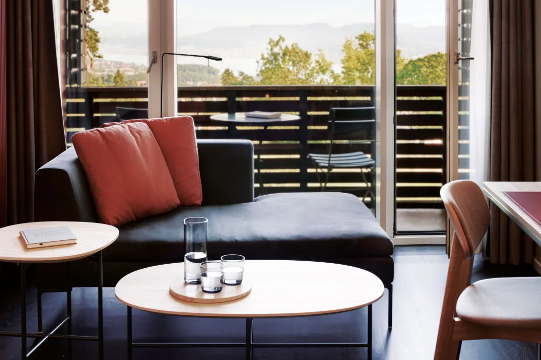 Sorell Hotel Zürichberg Standard double room with balcony and seating area