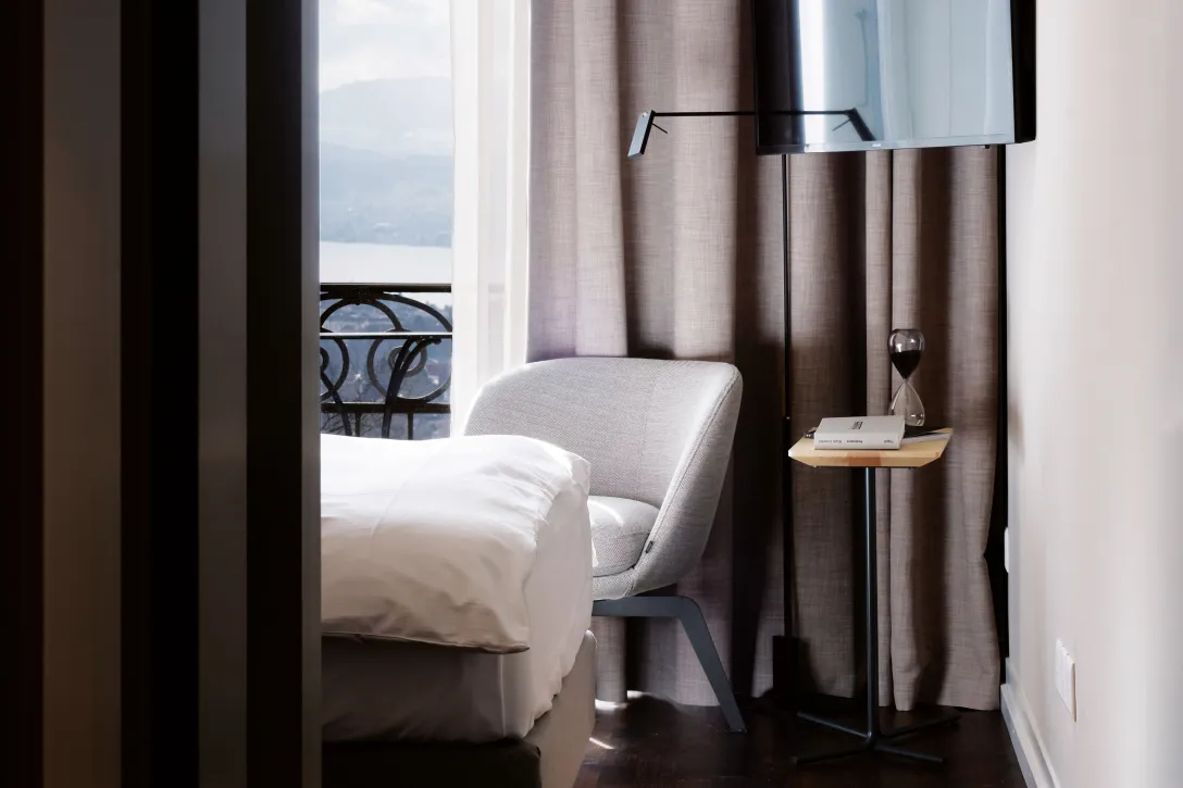 Sorell Hotel Zürichberg Superior Single Room with Lake View and Seating Area