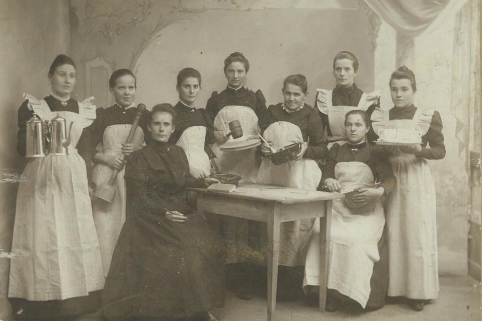 Historisches Bild eines Gastronomieteams