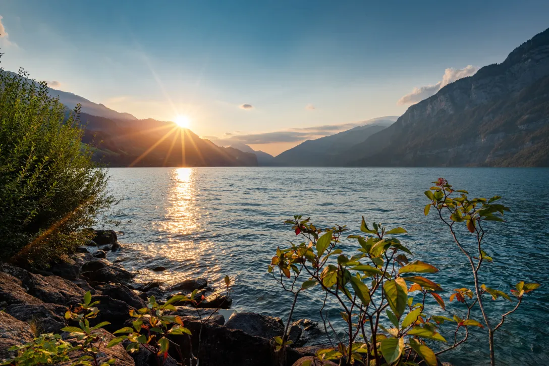 Sonnenuntergang am Walensee