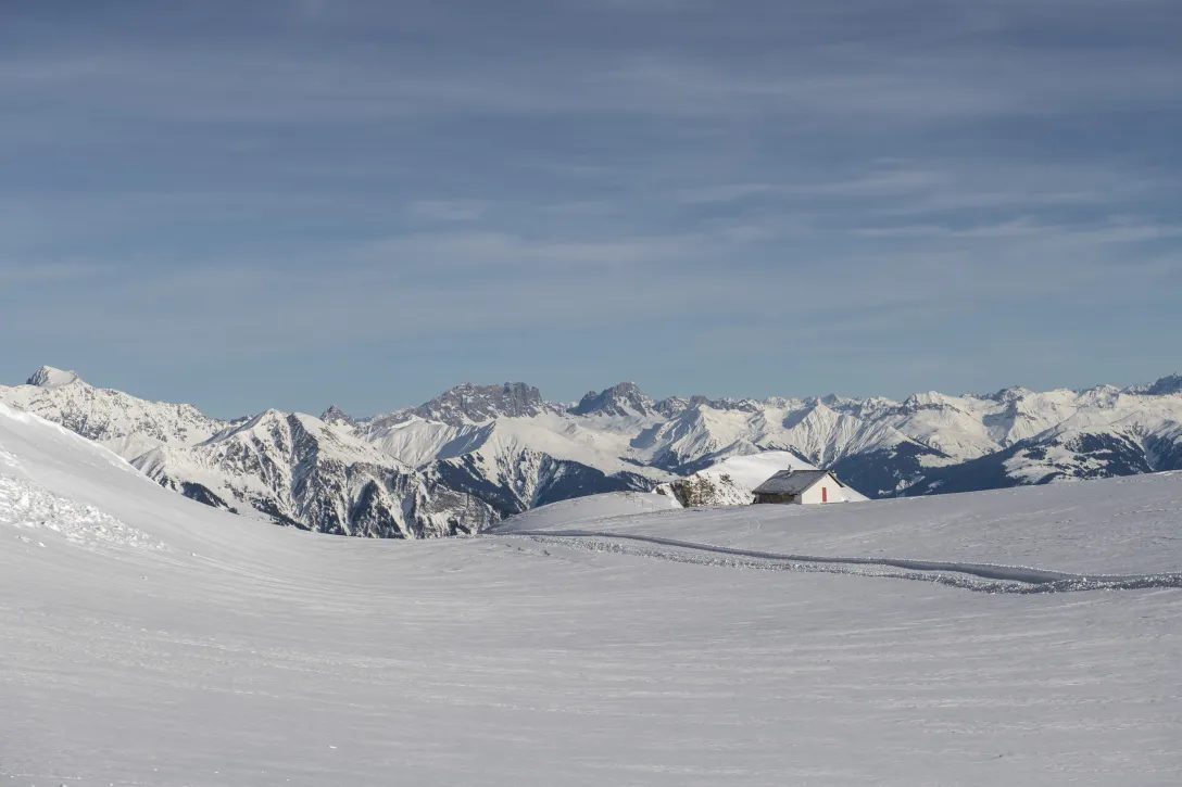 Schneelandschaft Pizol Höhenweg