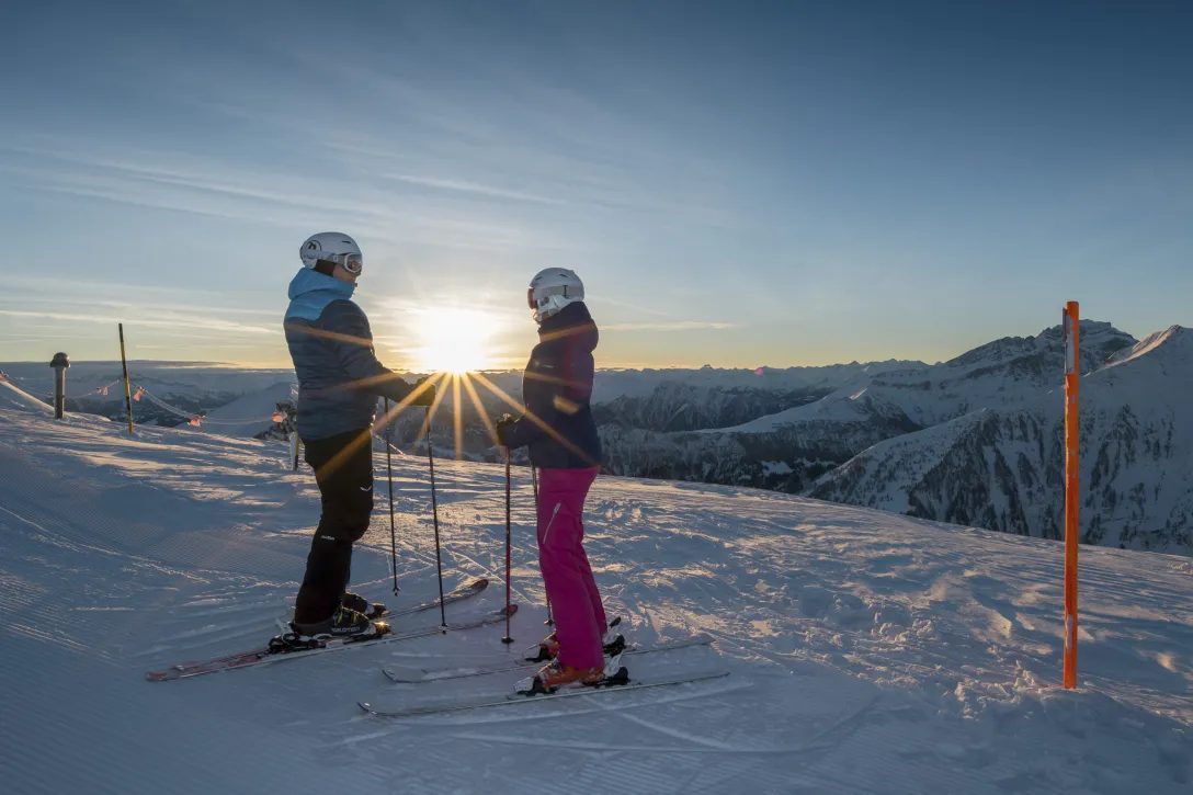 Skifahrer auf dem Pizol