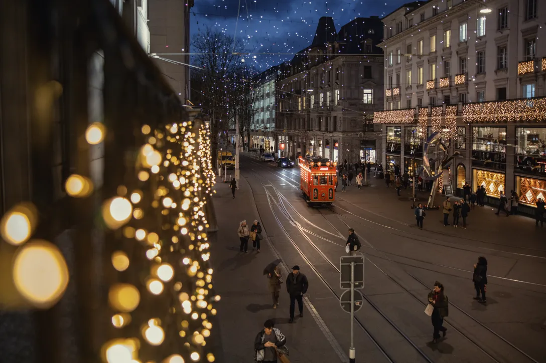 Blick auf die Bahnhofstrasse in Zürich