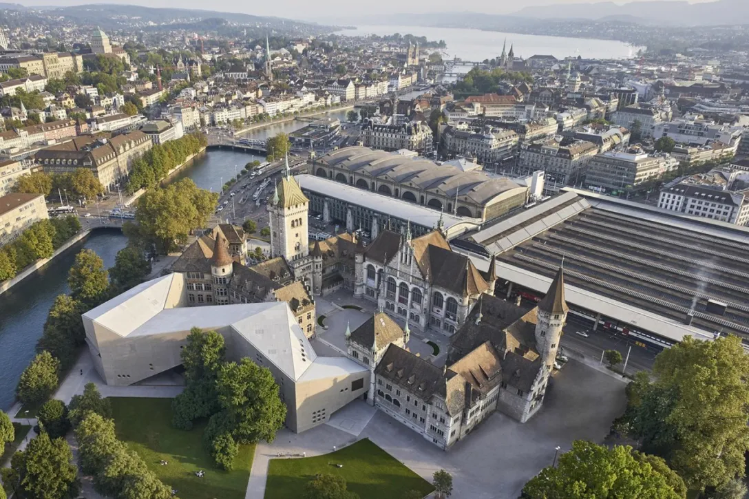 Aerial view of the Swiss National Museum Zurich