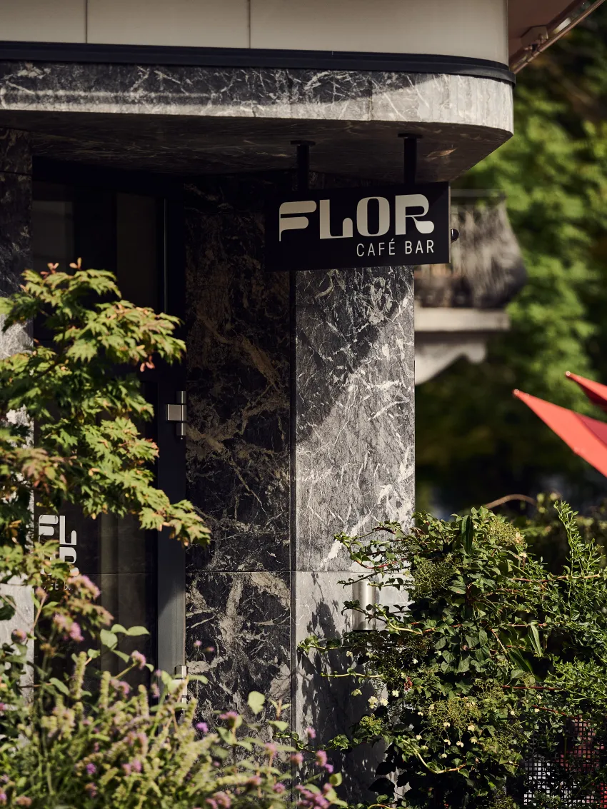 Entrance to the Cafe Bar Flor in Seefeld