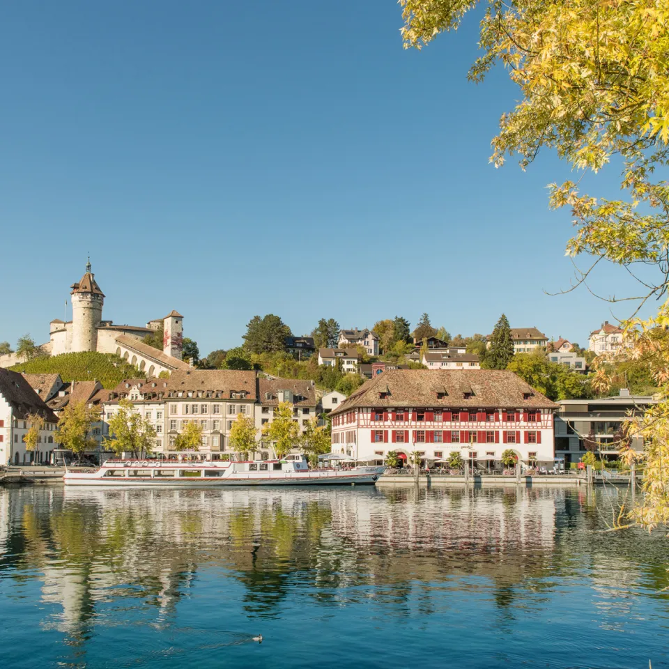 Schiffländi in Schaffhausen with the Munot in the background