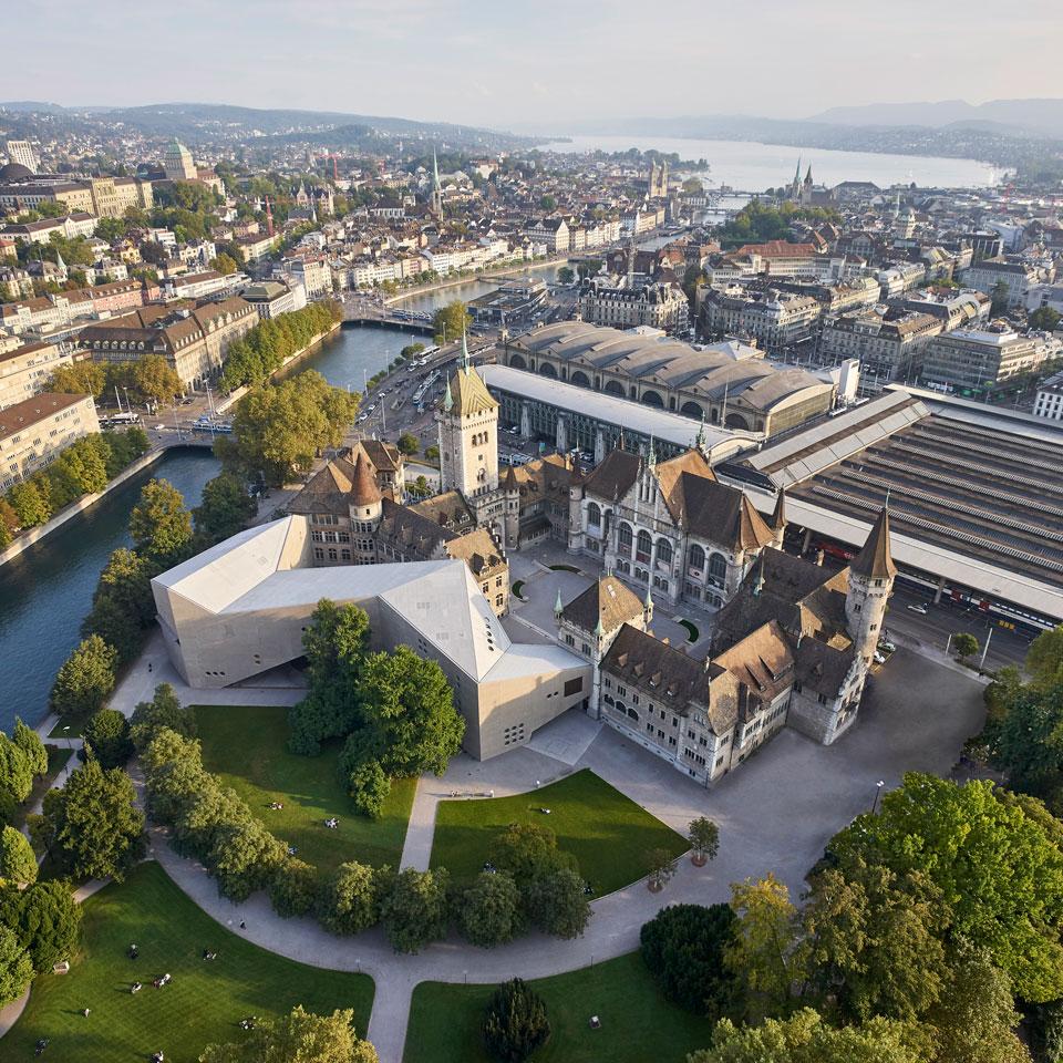 Luftaufnahme des Landesmuseum von oben