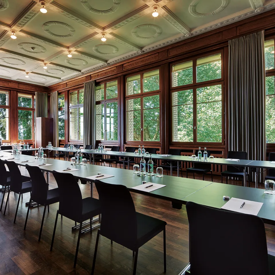 Photo of the Kursaal with tables and chairs