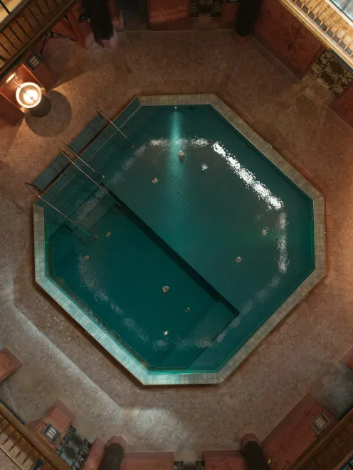 Bird's eye view of the Hammam Bad Oktagon in Bern