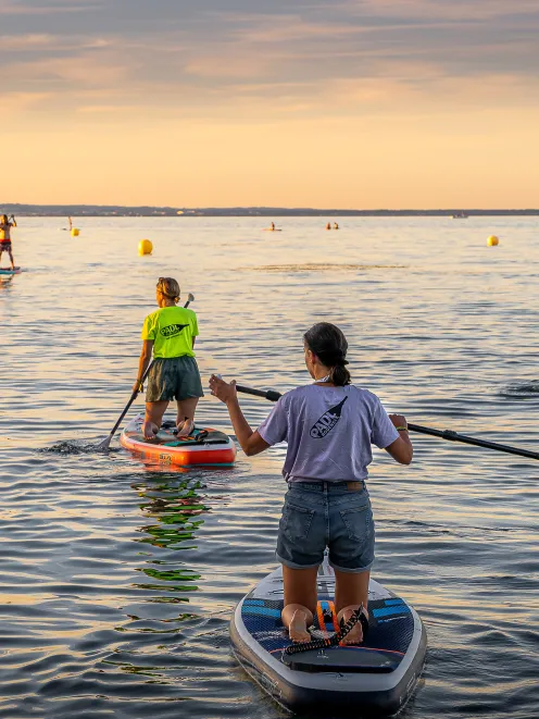 People paddling in Lake Constance